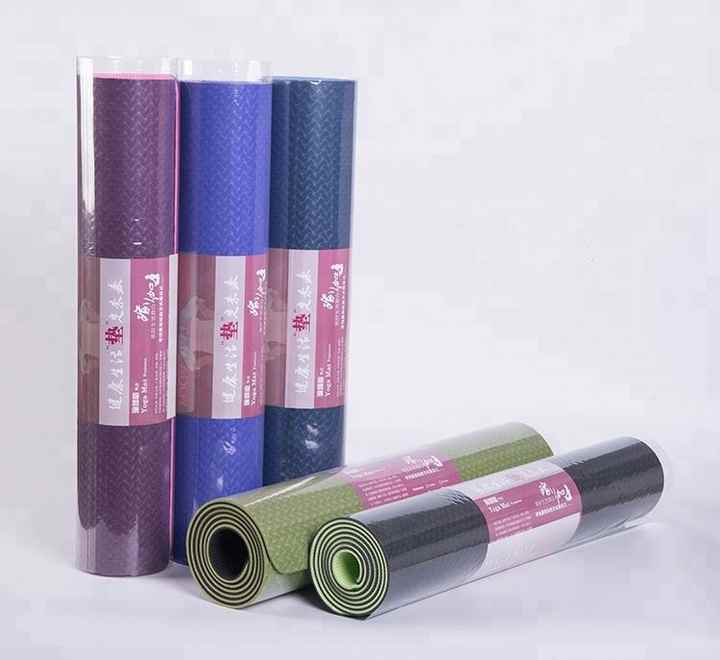 1/4 Thick TPE Yoga Mat Double-Sided,72"x24" Eco-friendly Non-Slip Exercise & Fitness Mat for Men&Women with Carrying Strap