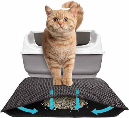 Double-Layer Cat Litter Mat Litter Trapping Mat, Urine and Waterproof Material, Washable Easy to Clean, Non-Slip,Litter Mat Scatter Control, Siftin 30 x 22 Inch Large Litter Trapping Mat