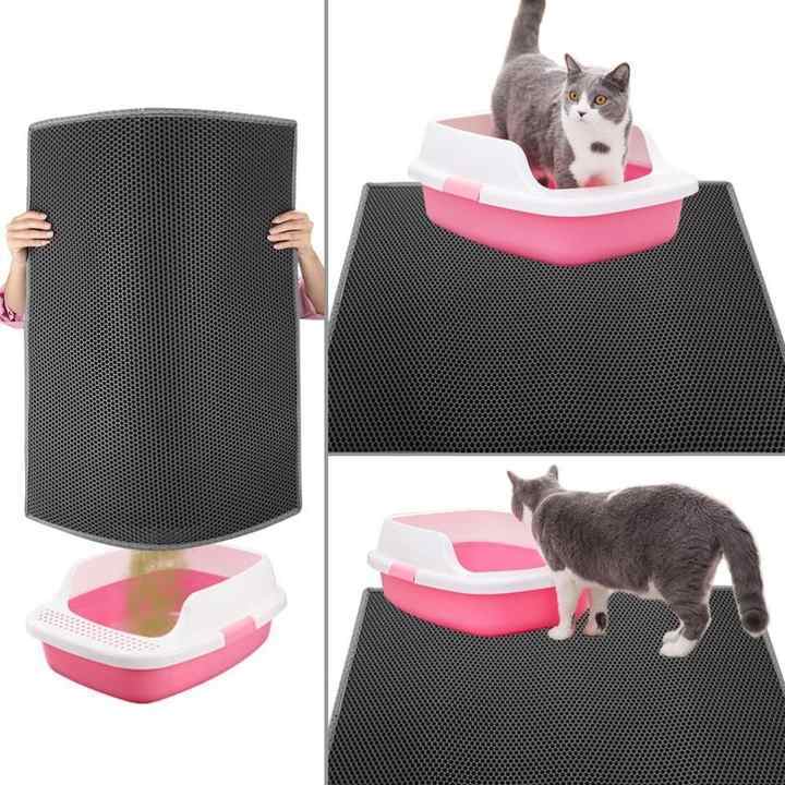 Double-Layer Cat Litter Mat Litter Trapping Mat, Urine and Waterproof Material, Washable Easy to Clean, Non-Slip,Litter Mat Scatter Control, Siftin 30 x 22 Inch Large Litter Trapping Mat