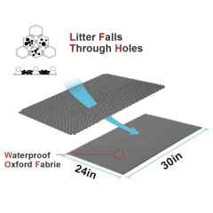 Double-Layer Cat Litter Mat Litter Trapping Mat, Urine and Waterproof Material, Washable Easy to Clean, Non-Slip,Litter Mat Scatter Control, Siftin 30 x 22 Inch Large Litter Trapping Mat