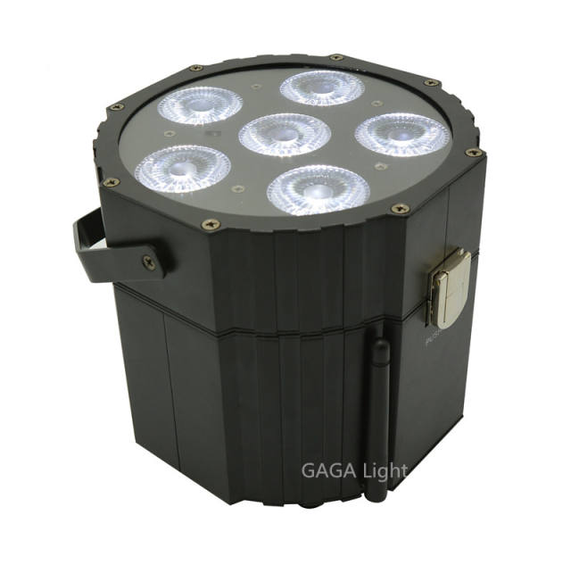 6x15W Battery Power and Wireless LED Flat Par Can