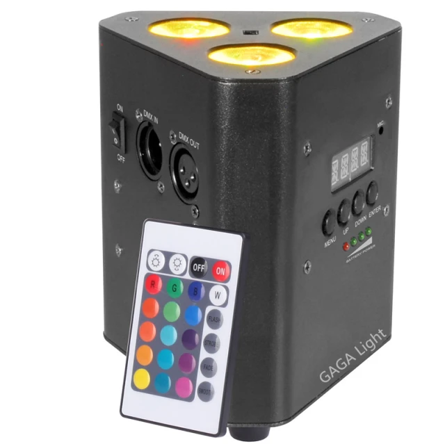 Battery 3x12W 4 in 1Powered WIRELESS DMX Par Can DJ Uplighting Up Light