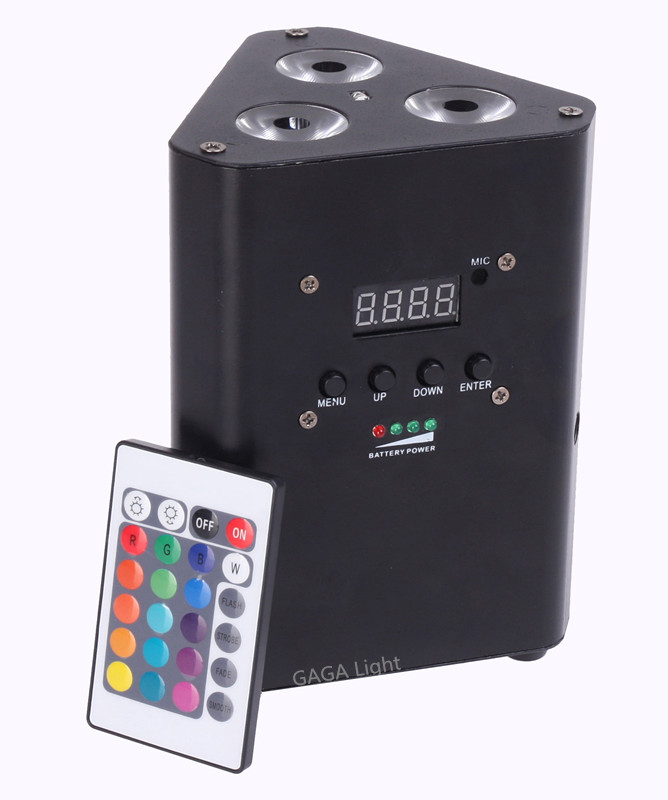 Battery 3x12W 4 in 1Powered WIRELESS DMX Par Can DJ Uplighting Up Light
