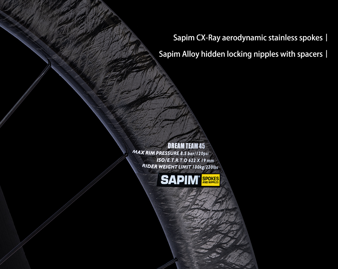 OROME VALAR DT45 Carbon Road Wheelsets, Rim Brake Carbon Wheels. Superlight  Wheelsets