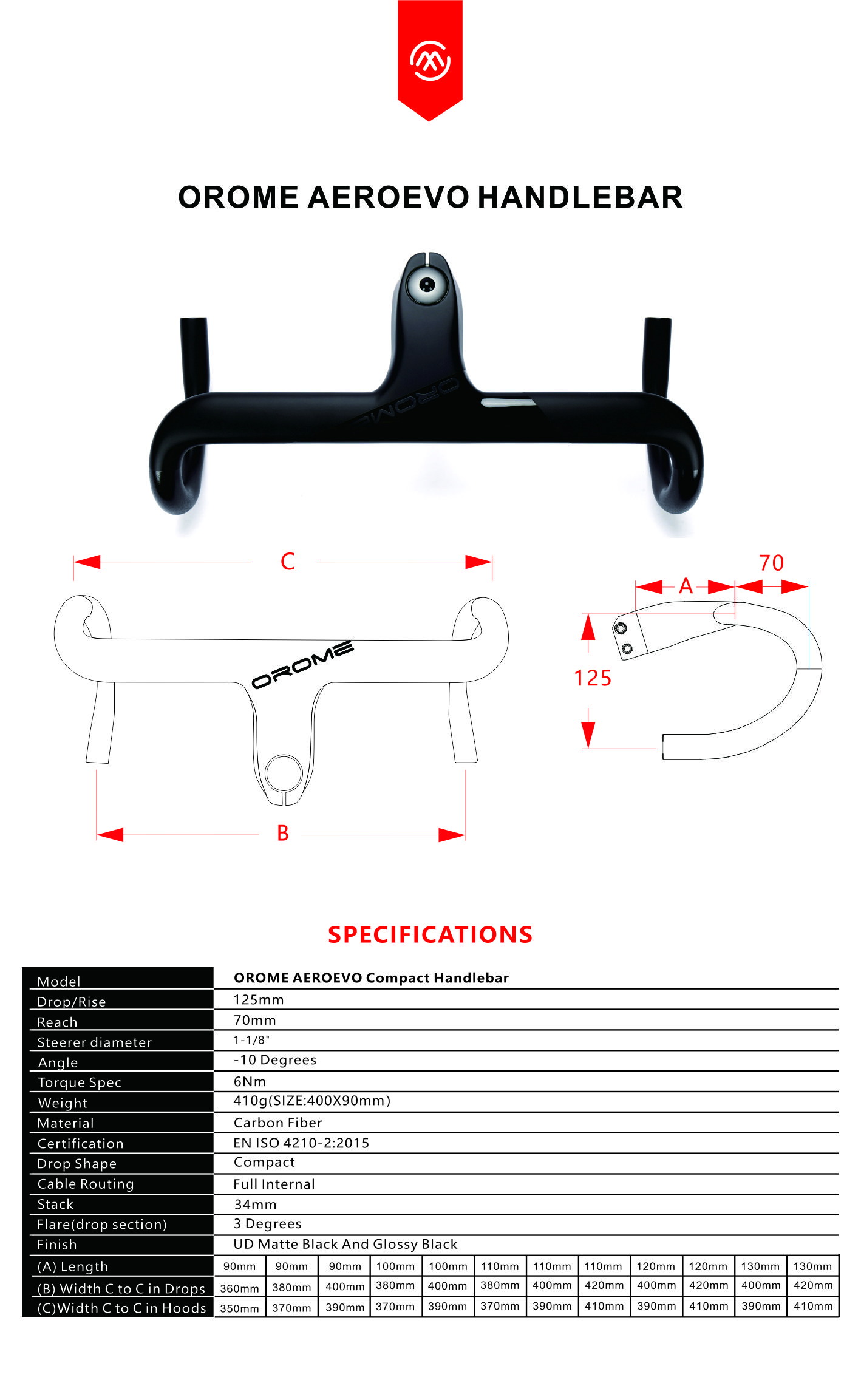 ELVES Falath EVO Frame One Piece Carbon Handlebar OROME AeroEvo