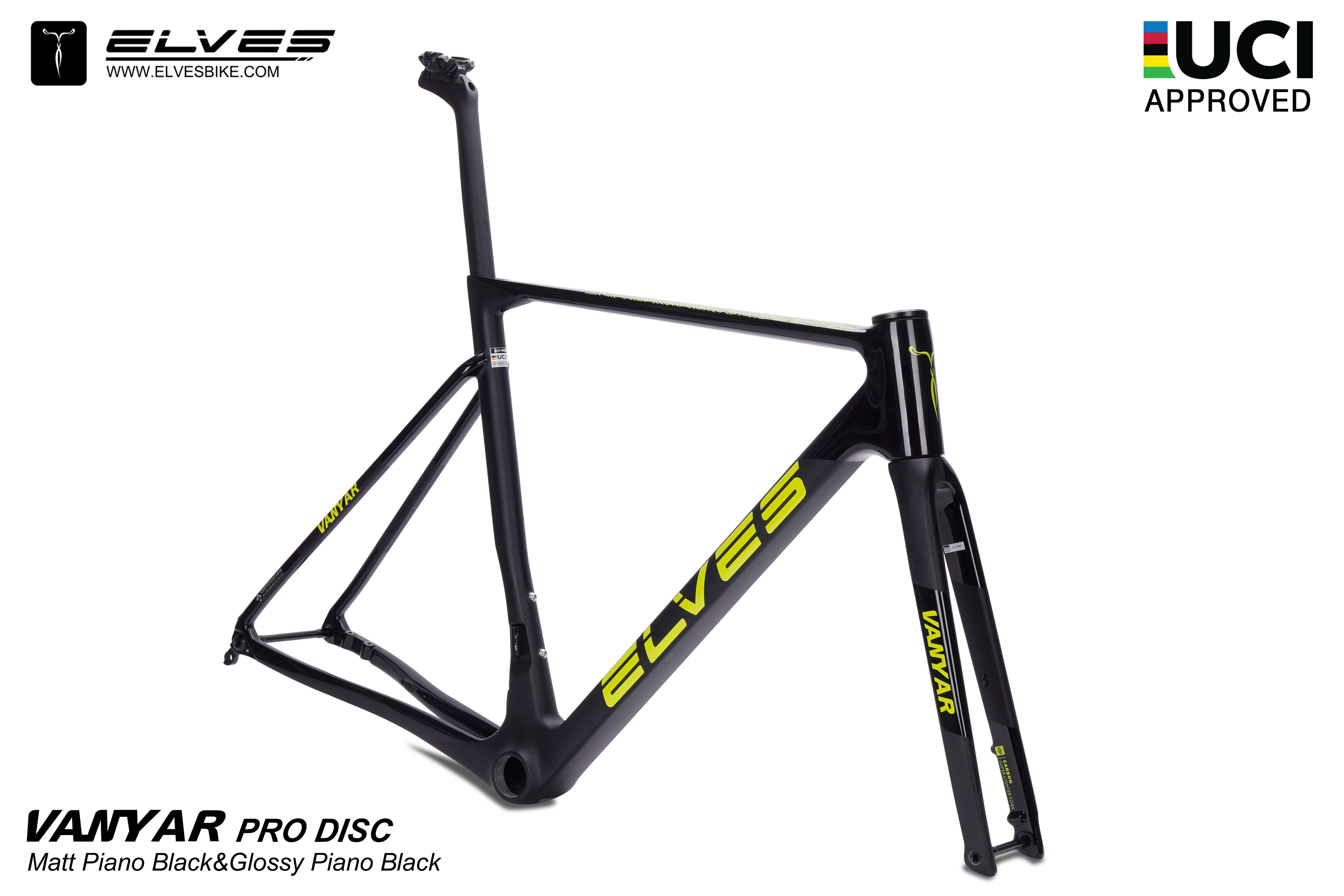 UCI Approved, ELVES Vanyar Pro Disc Road Framesets, Superlight Full Carbon  Disc Road Frame