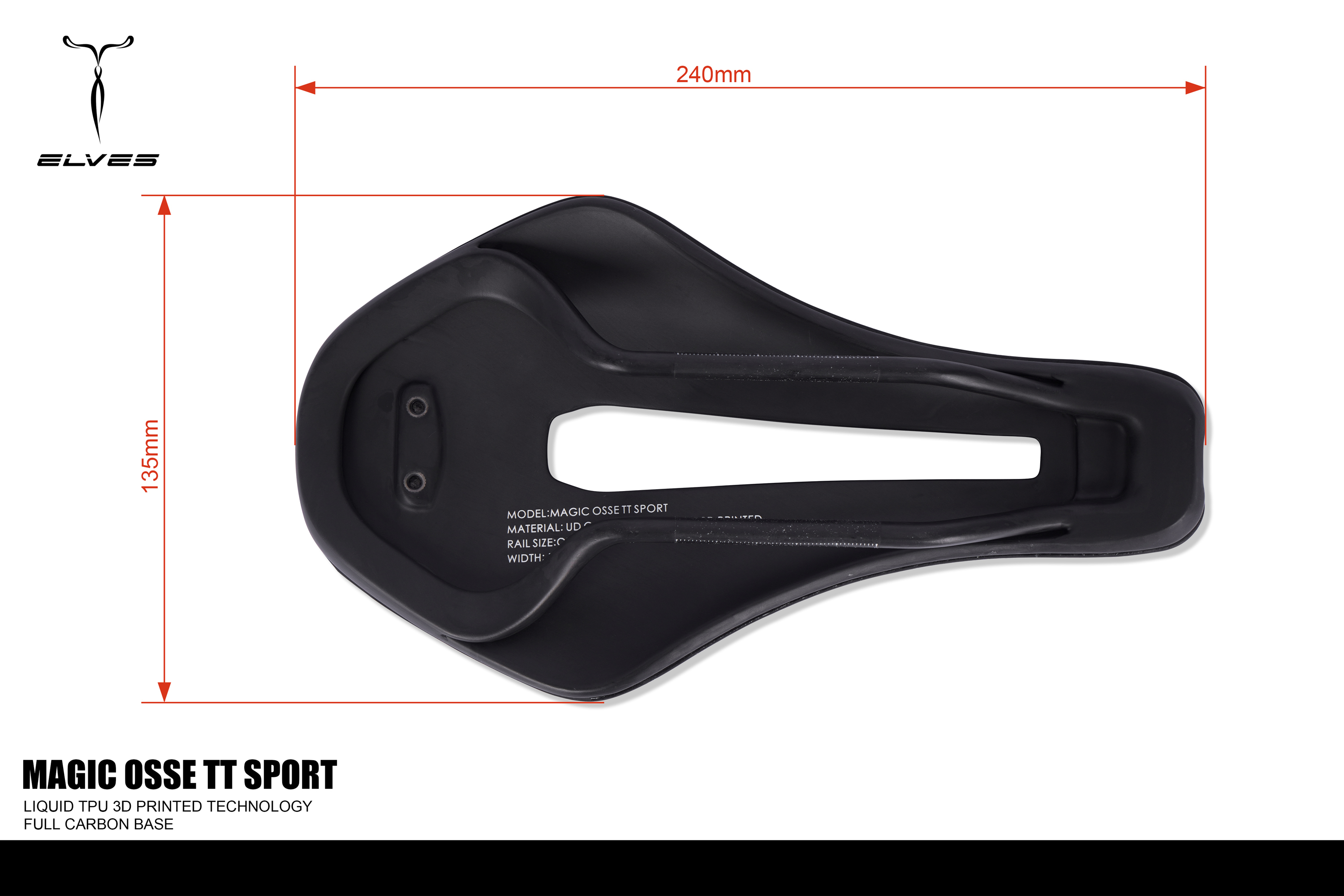 ELVES MAGIC OSSE TT SPORT 3D PRINTED TT SADDLE