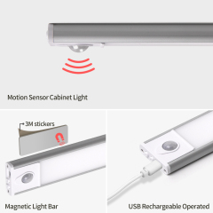Magnetic Cabinet Light - 3CCT Motion Sensor Battery Powered Dimmable Rechargeable LED Light