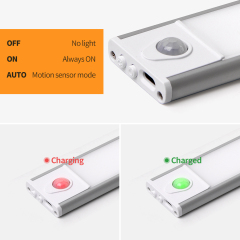 Magnetic Cabinet Light - 3CCT Motion Sensor Battery Powered Dimmable Rechargeable LED Light