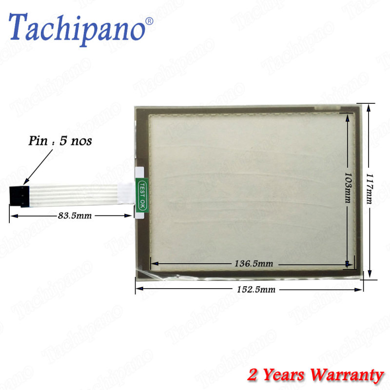 Touch screen panel glass for T065S-5RA007N5 AB 15065-0502-DIM 6.5&quot;