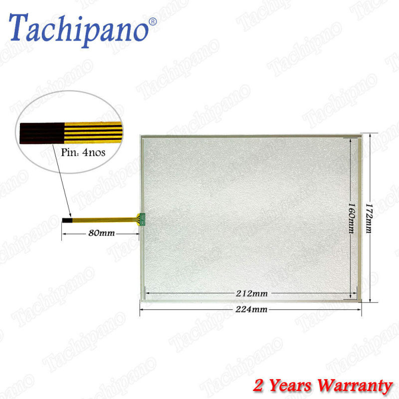 Touch screen panel glass for GEFRAN GF-VEDOML-104CT-VW0-00-00-G F045413 with Protective film overlay