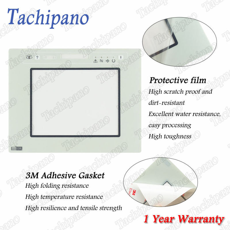 Touch screen panel glass for Uniop eTOP11-0050 eTOP110050 with Protective film overlay
