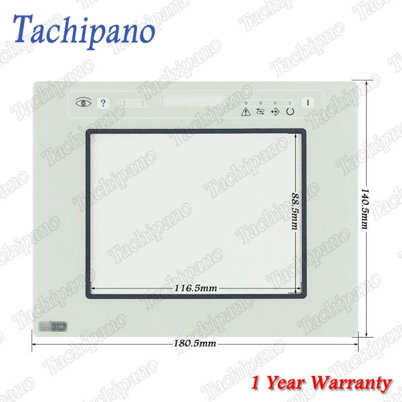 Touch screen panel glass for Uniop eTOP11-0050 eTOP110050 with Protective film overlay