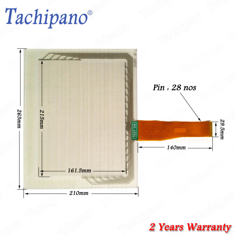 Touch screen panel glass for EZ-T10C-F EZ-T10C-FH EZ-T10C-FS EZ-T10C-FD EZ-T10C-FSD with Protective film overlay