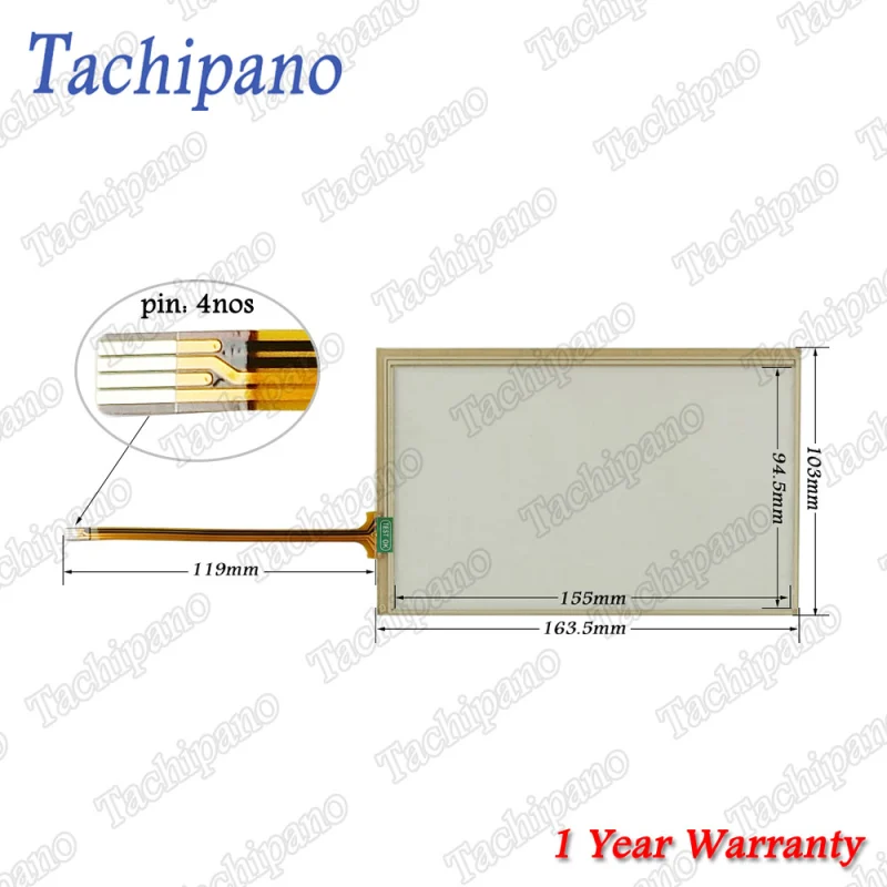 Touch screen for Eaton XV-102-D6-70TWRC-10 touch panel glass replacement with protective film overlay