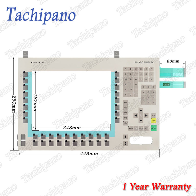 Membrane keypad for 6AV8100-0BC00-1AA1 6AV7613-0AB12-0AF0 Siemens PC670-12 keyboard switch 6AV8 100-0BC00-1AA1 6AV7 613-0AB12-0AF0