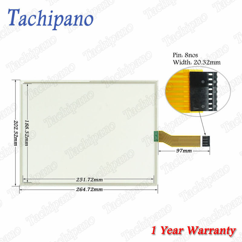 Touch screen panel glass for AB 2711P-B12C4D8 2711P-B12C4A8 PanelView Plus 6 120