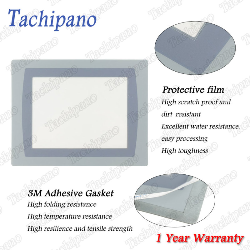 Touch screen panel glass for AB 2711P-T6C21D8S-B with Protective film overlay