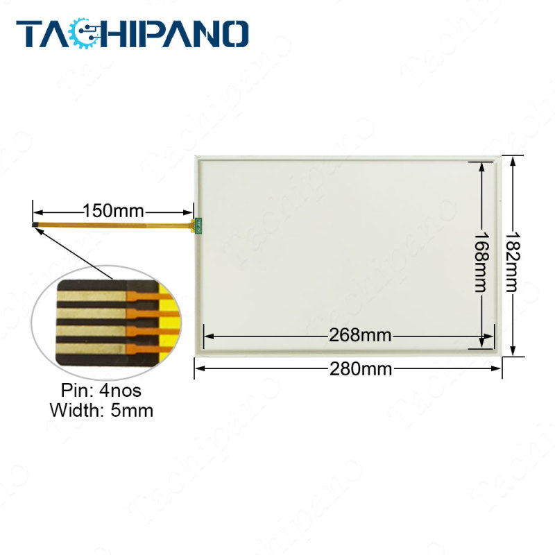 Touch screen glass panel for 6AV2124-0MC01-0AX0 6AV2 124-0MC01-0AX0 SIMATIC HMI TP1200 COMFORT with Protective film, LCD display