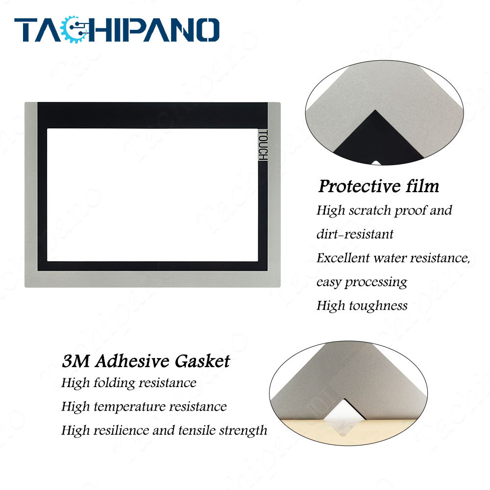 Touch screen glass panel for 6AV2144-8MC10-0AC0 6AV2 144-8MC10-0AC0 SIMATIC HMI TP1200 Comfort INOX Long with Protective film, LCD screen display