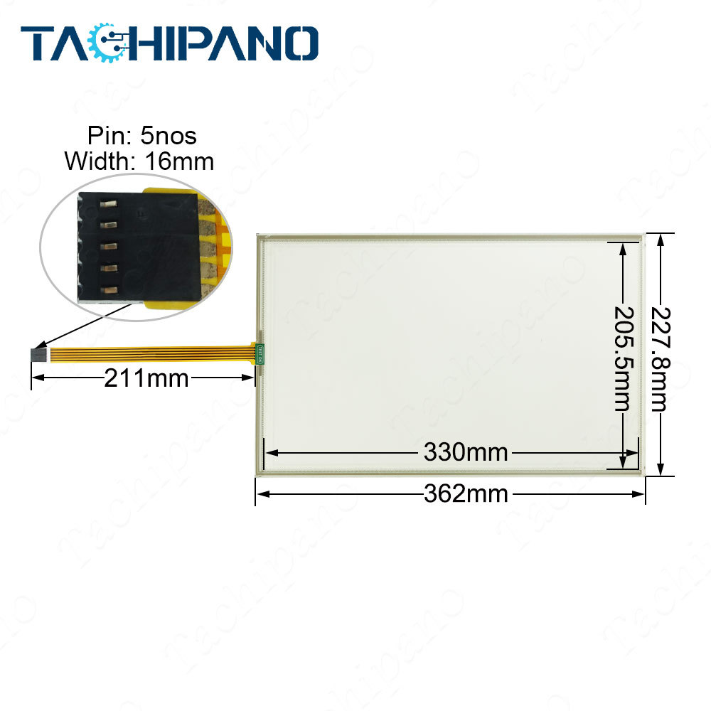 Touch Screen Panel Glass with Front overlay for 6AG1124-0QC02-4AX0 6AG1 124-0QC02-4AX0 SIPLUS HMI TP1500 Comfort