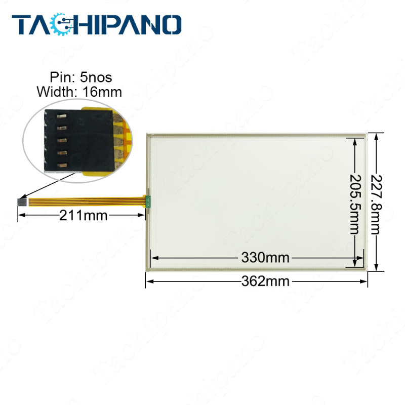 Touch Screen Panel Glass with Front overlay for 6AV6646-1AB22-0AX0 6AV6 646-1AB22-0AX0 SIMATIC ITC 1500