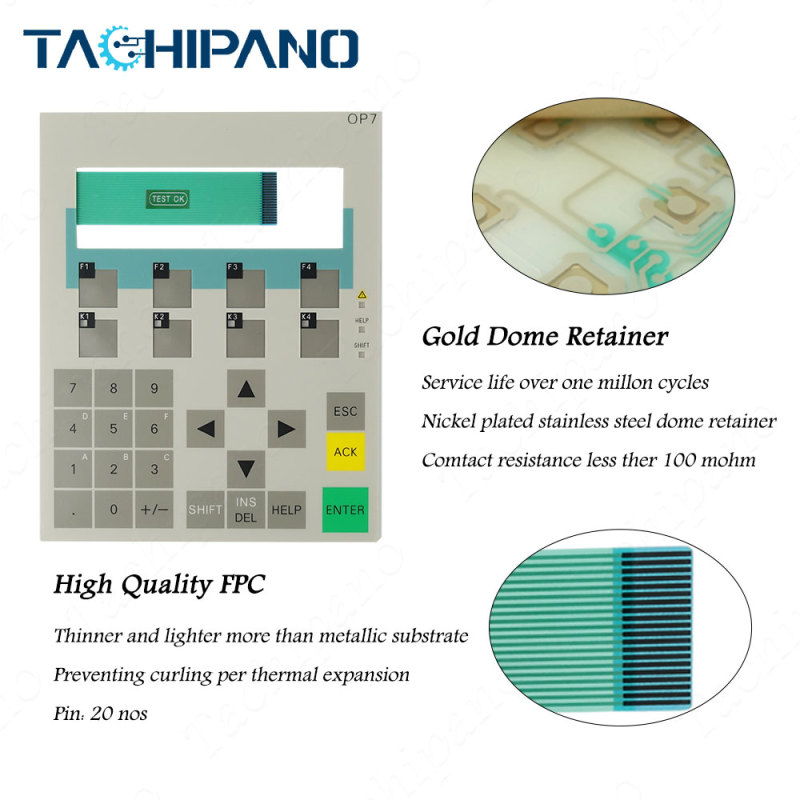 6AV3607-1JC00-0AX0 Membrane keypad Keyboard for 6AV3 607-1JC00-0AX0 Siemens OP 7/PP OPERATOR PANEL with Plastic Case Cover