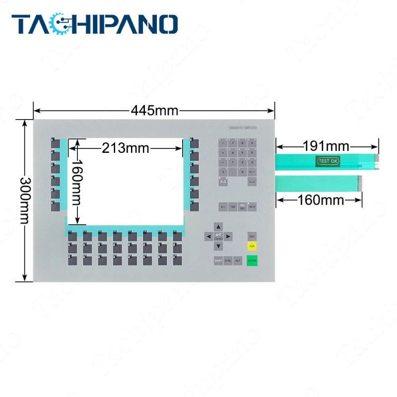 6AV6542-0AA15-1AX0 Touch Screen Panel Glass, Protective film, Membrane keypad for 6AV6 542-0AA15-1AX0 SIMATIC MP270 MULTI PANEL, 10