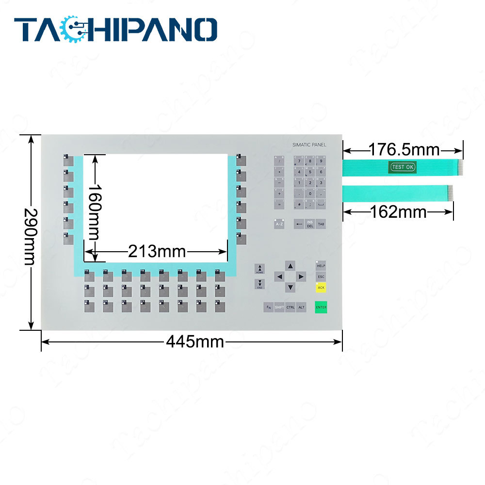6AV6542-0AA15-1AX0 Touch Screen Panel Glass, Protective film, Membrane keypad for 6AV6 542-0AA15-1AX0 SIMATIC MP270 MULTI PANEL, 10