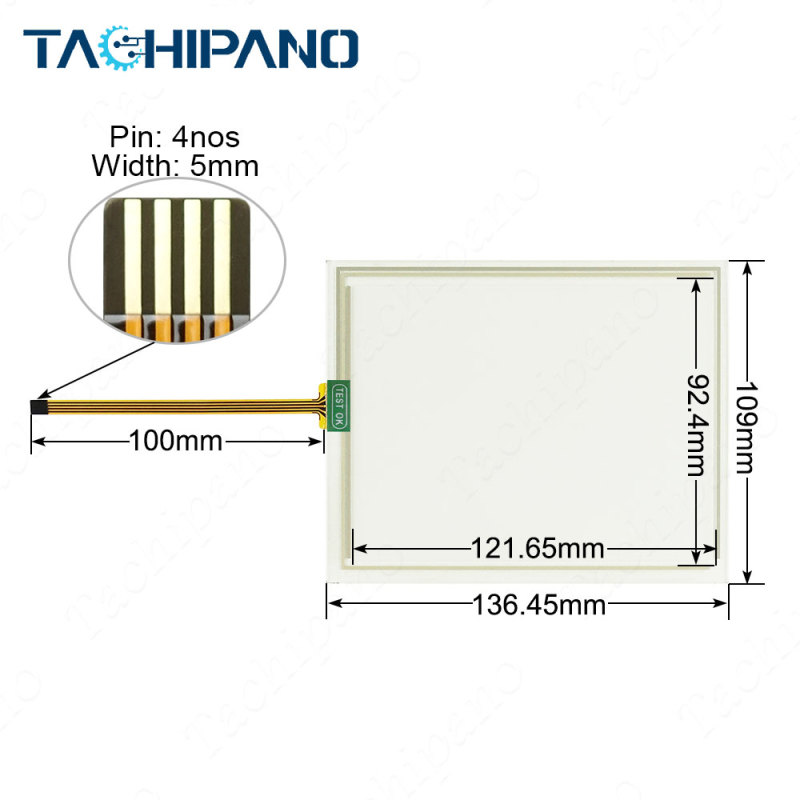 6AV6545-4BA16-0CX0 Touch screen glass + Front overlay + LCD display for 6AV6 545-4BA16-0CX0 SIMATIC MOBILE PANEL 170