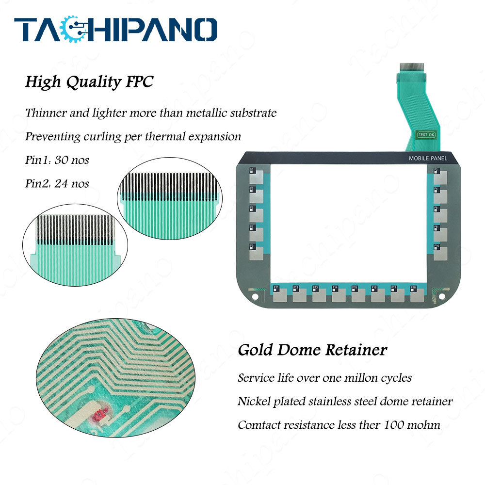 6AV6645-0CA01-0AX0 Touch screen panel + Membrane keypad keyboard for 6AV6 645-0CA01-0AX0 SIMATIC MOBILE PANEL 277 8"