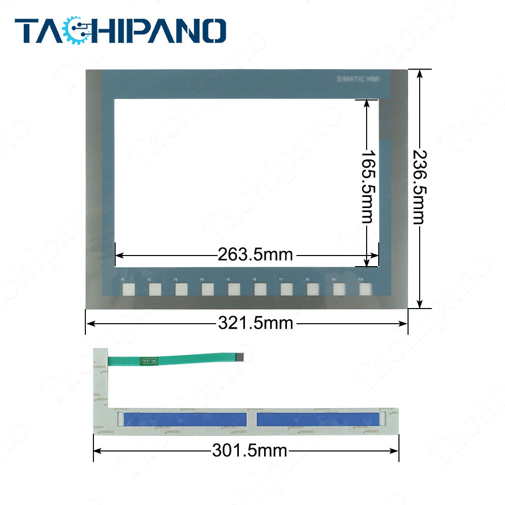 6AV2123-2MB03-0AX0 Front case cover, Touch screen panel, Membrane Keypad for 6AV2 123-2MB03-0AX0 SIMATIC HMI KTP1200 Basic
