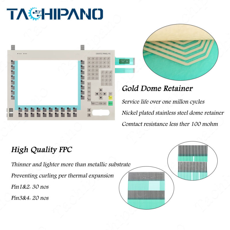 6AV8100-0BC00-1AA1 Membrane Switch for 6AV8 100-0BC00-1AA1 PC670 12" Keypad Keyboard