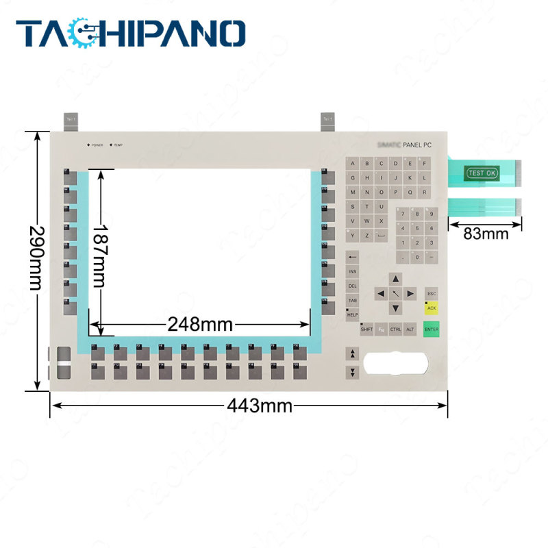 6AV8100-0BC00-1AA1 Membrane Switch for 6AV8 100-0BC00-1AA1 PC670 12" Keypad Keyboard