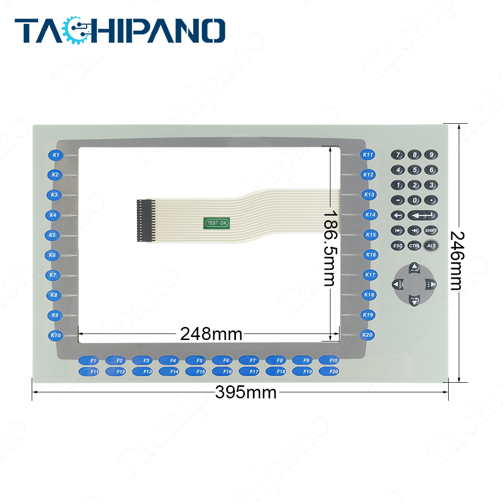 2711P-B12C15A1 2711P-B12C15A2 Front Plastic Case, Touch Screen, Membrane Keypad for PanelView Plus 1250