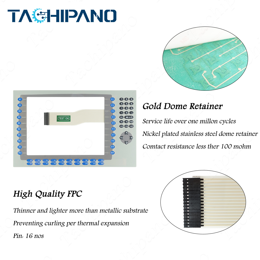 2711P-B12C15A1 2711P-B12C15A2 Front Plastic Case, Touch Screen, Membrane Keypad for PanelView Plus 1250