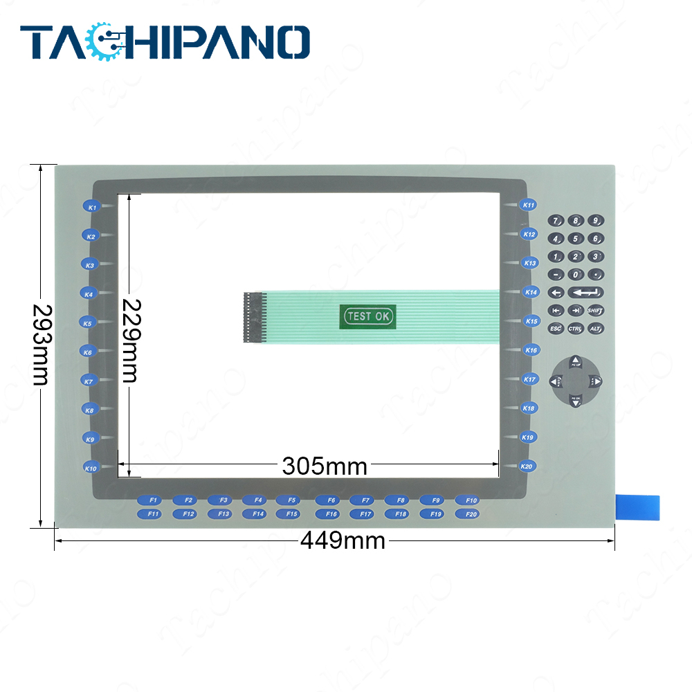 2711P-B15C15A1 2711P-B15C15A2 Front Plastic Case, Touch Screen, Membrane Keypad for PanelView Plus 1500