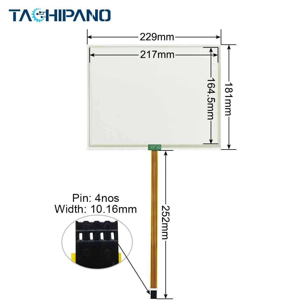 4PP280.1043-K02 for Touch Screen Panel Glass, Membrane keypad 4PP280-1043-K02