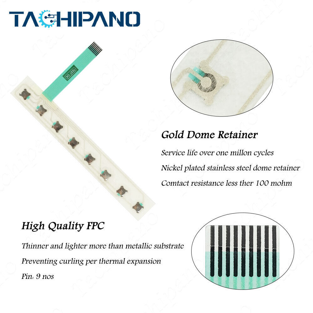 H-series HMI MODEL: H-T100t-N for Touch Screen Panel Glass, Protective film, Button Insert Strip