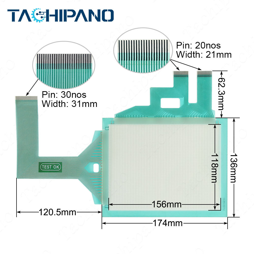 VT2-5T VT2-5TB for Touch Screen Panel Glass