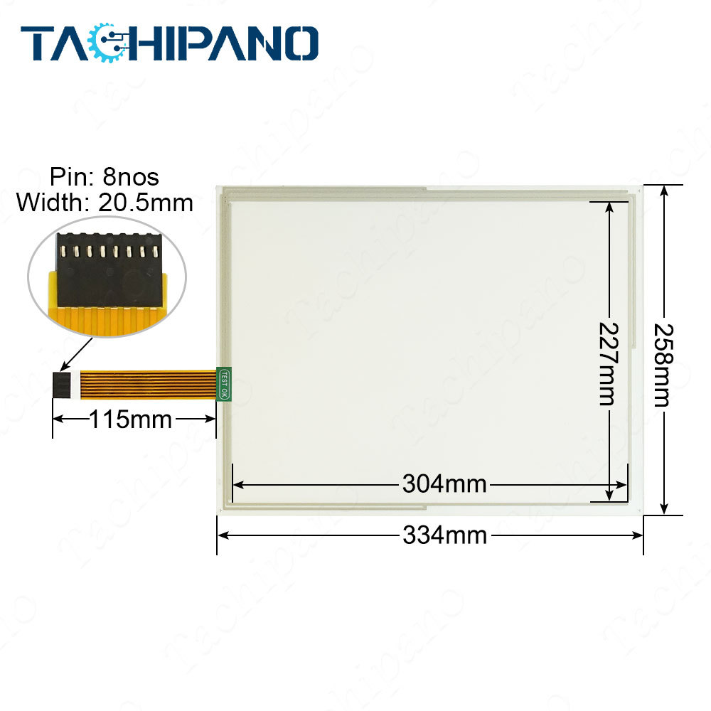 PT043-1BF-T1S Touch Screen Panel Glass, Protective film for PT043-1BF-T1S