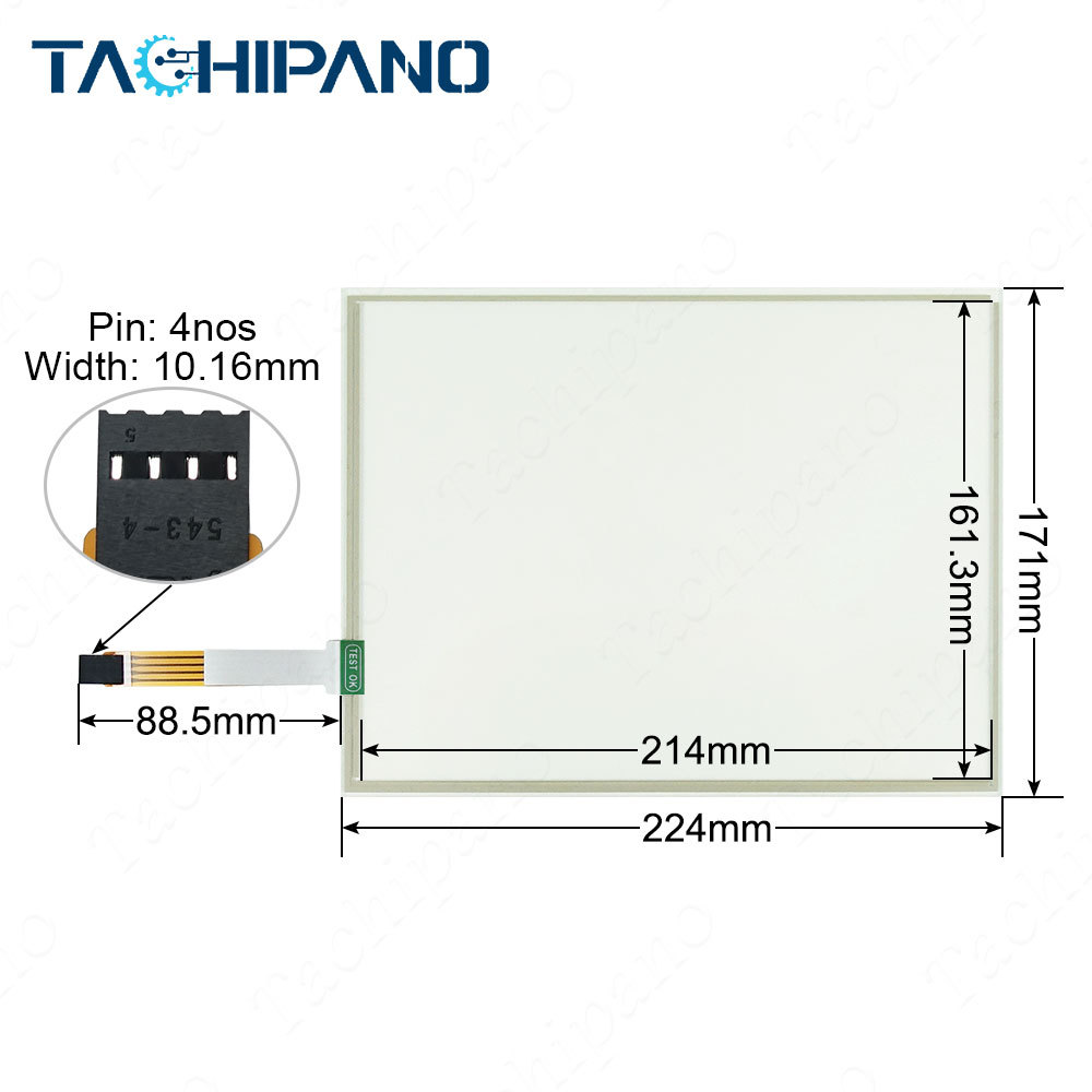 V1210 PN TOU16001-B4-MBKT178 for Touch Screen Panel Glass with Protectiver Film