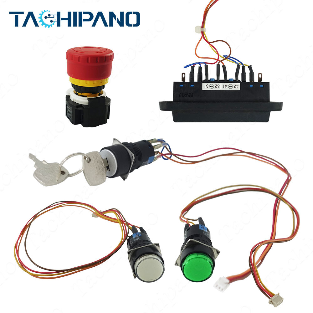 DX100 JZRCR-YPP01-1 Green Button, White button, Selector Switch, E-stop button, Enable switch with Line for DX100 Teach pendant Switch