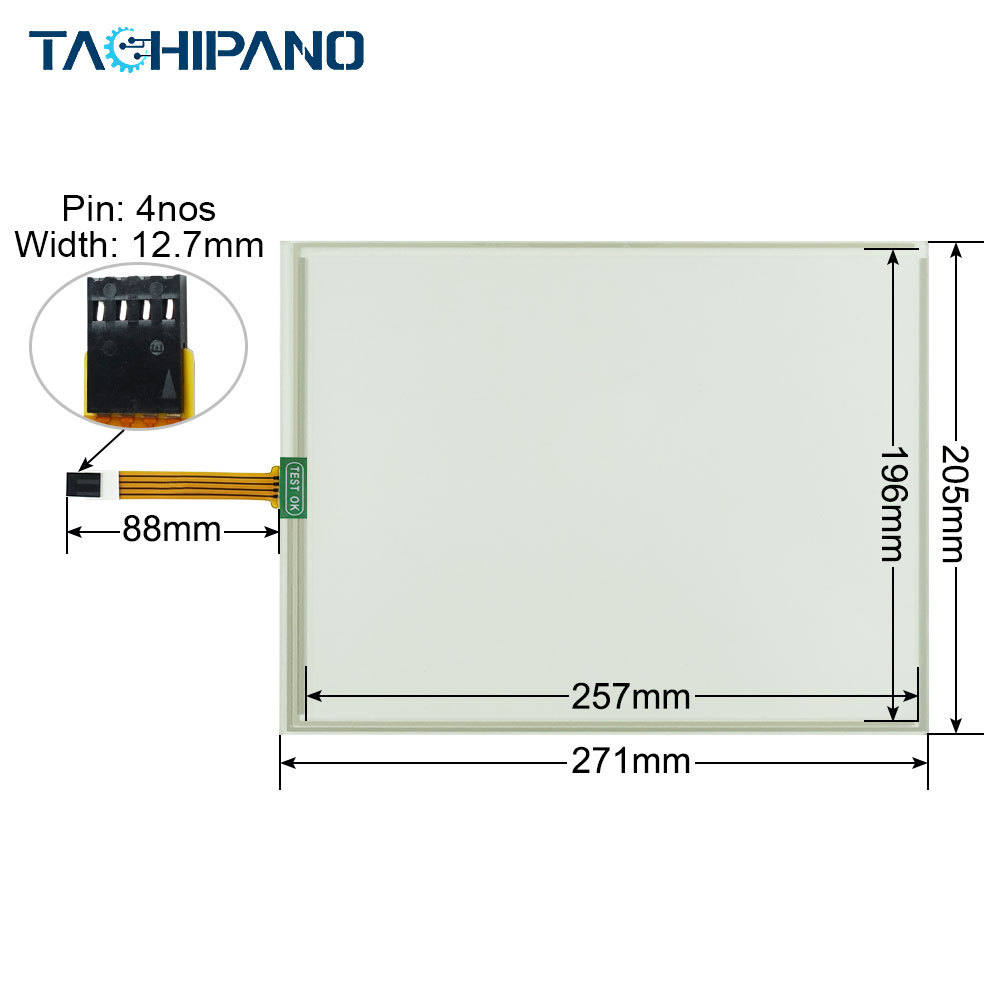 Touch screen for TOUCHTRONIC A280104 REV.F MD011116 Touch panel glass with Protective film
