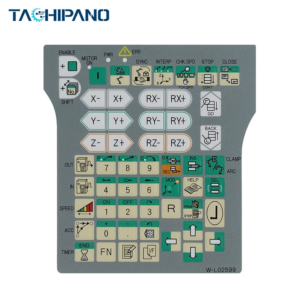 OTC W-L02599 Daihen Corp. FDTPDDJU-2L08 for Plastic case+Accessories, Touch screen, Membrane keypad, Front overlay, LCD display