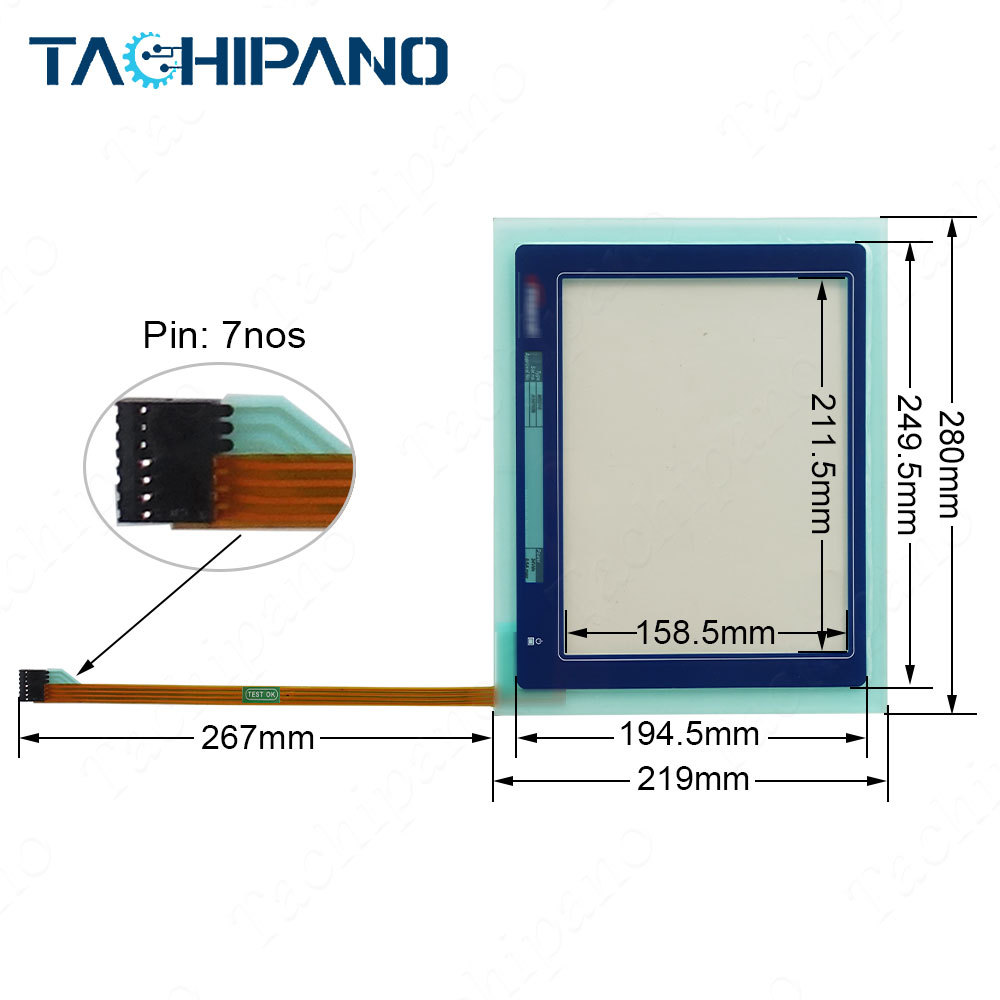 Touch screen for Marel M3310 Touch panel glass with Protective film +Light board