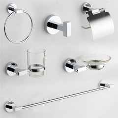 Zinc Alloy Square Matte Black Wall Mounted Bathroom Accessories Set
