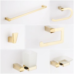 Gold Bath Fitting China Supplier Factory Wall Mounted Zinc Bathroom Accessories Set