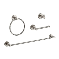 High Quality Zinc Simple Design Brushed Nickel Wall Mounted Bathroom Accessories Set