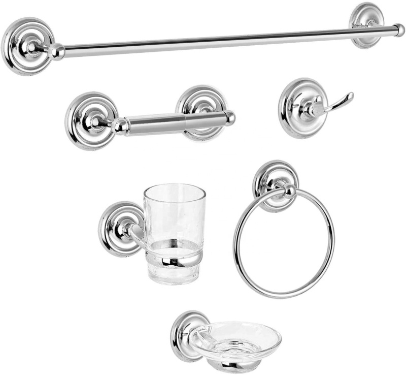 Wall Mounted Zinc Alloy Brushed Nickel Bathroom Accessory Set